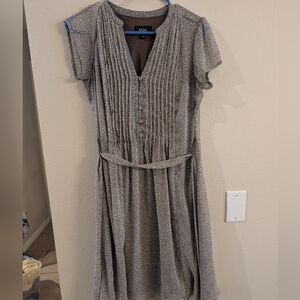 Elegant Brown Patterned Women's Dress